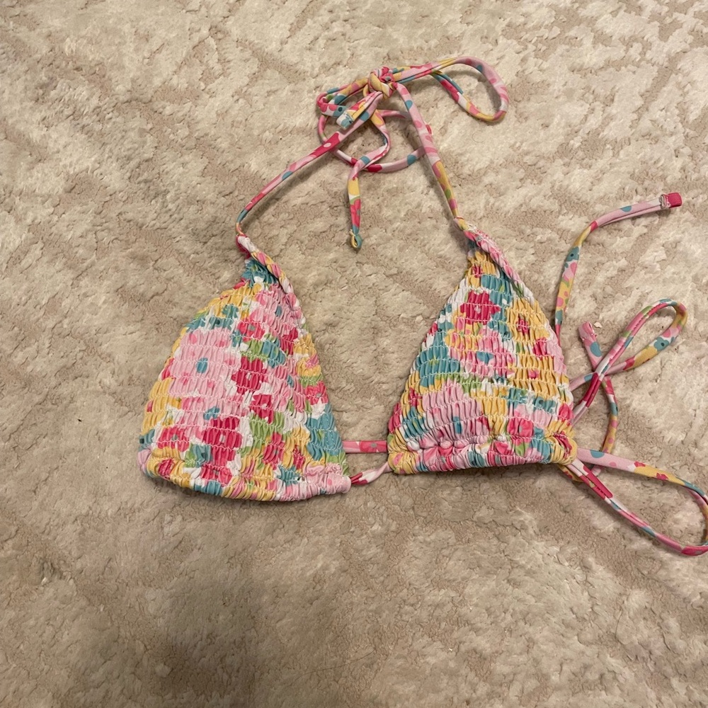 Colorful Floral Bikini Top